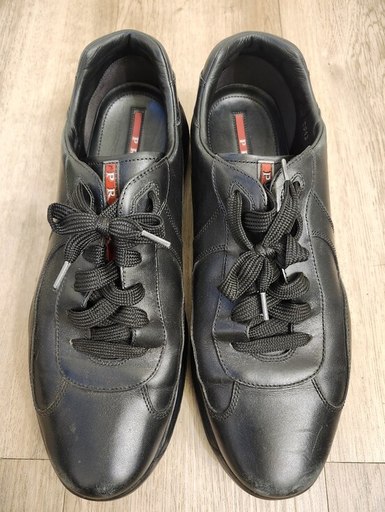 Prada Other - Prada America's Cup Black Nappa Leather Men's Sneakers Size 12